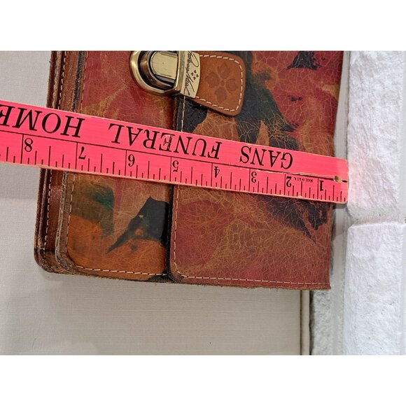 Patricia Nash Floral Leather Wristlet Clutch Bag With Metal Clasp Purse Zip - Picture 6 of 14